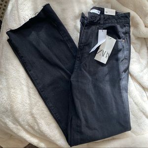Zara Black Full Length Straight Jeans